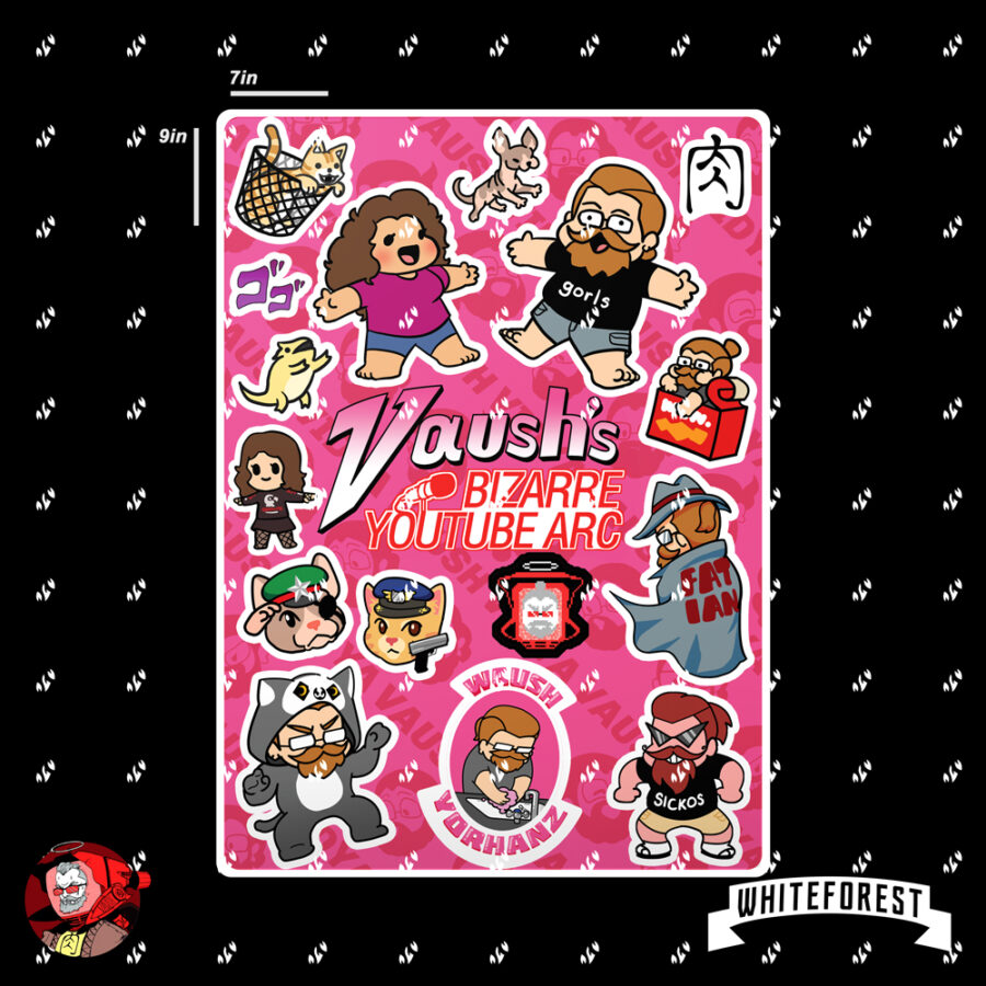 Vaush's Bizarre Adventure Sticker Sheet